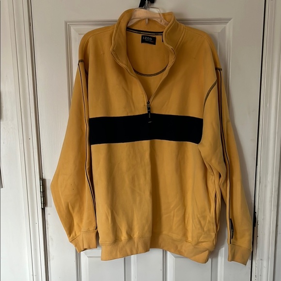 IZOD PerformX size XL Men's Yellow and Navy 1/4 Zip Sweatshirt - Picture 1 of 15